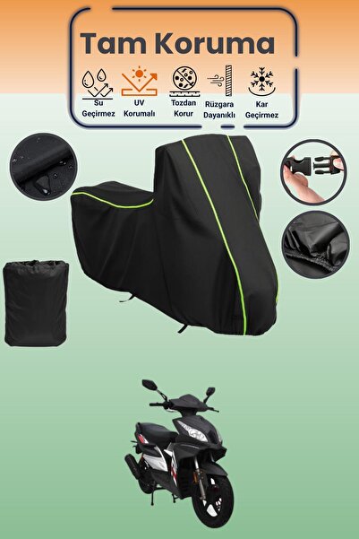 Dokaca Neo Black Neon Corded Fabric Mondial 125 Ardour Compatible Motorcycle ...