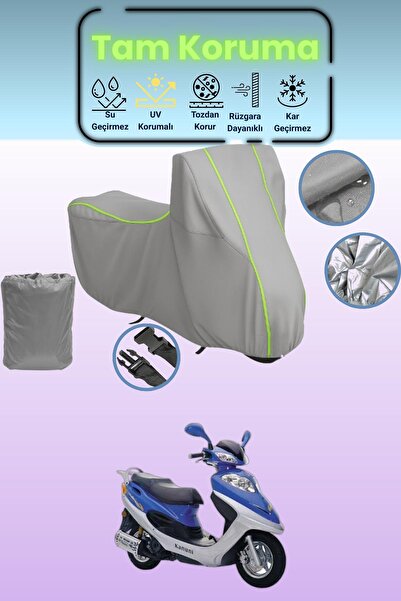 Dokaca Neo غطاء دراجة نارية رمادي نيون قماش مجدّل كانوني تريكس 150 متوافق، غط...