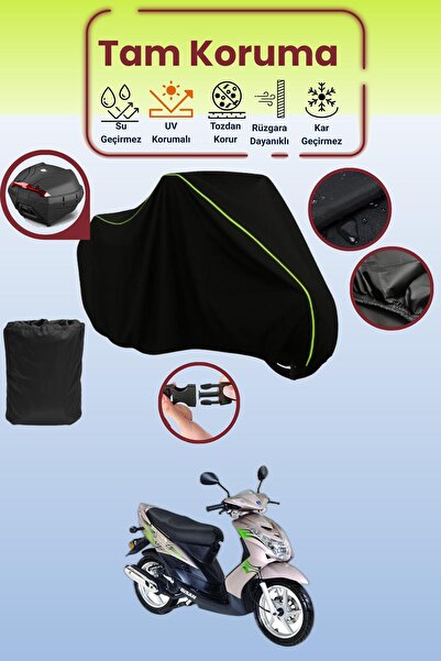 Dokaca Neo Black Neon Corded Fabric Rear Bag Compatible Bisan Teos 125 Compat...