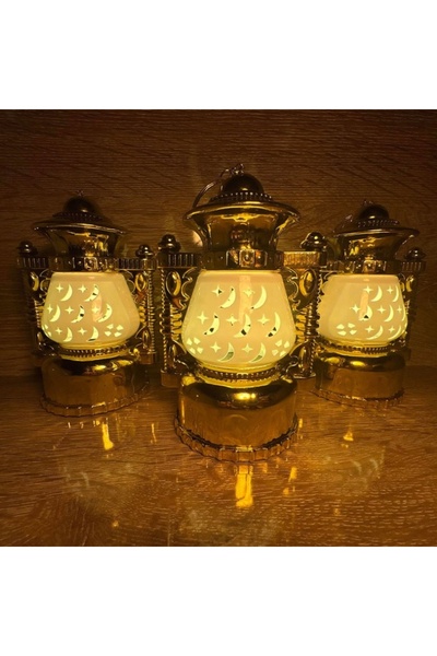 Skygo Ramazan Kandili Seti 12 li Adet - 10 Cm Dekoratif LED Aydınlatma