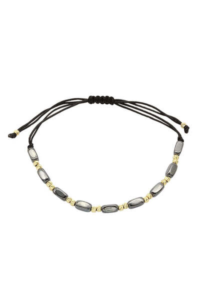 Bijuteria SORELLY 14k Double Gold Bead and Hematite Cord Bracelet