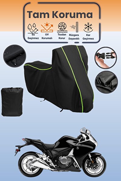 Dokaca Neo Black Neon Corded Fabric Honda Vfr 1200 F Compatible Motorbike Tar...