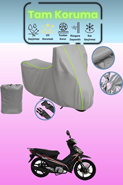 Dokaca Neo غطاء دراجة نارية رمادي نيون قماش مجدّل كوبا ريز 100 متوافق، غطاء و...