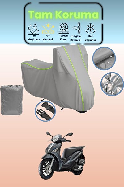 Dokaca Neo غطاء دراجة نارية رمادي نيون قماش مجدّل متوافق مع بياجيو ميدلي 150،...