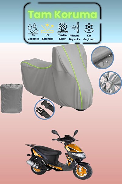 Dokaca Neo غطاء دراجة نارية رمادي نيون قماش مجدّل متوافق مع كيواي هوريكان، غط...