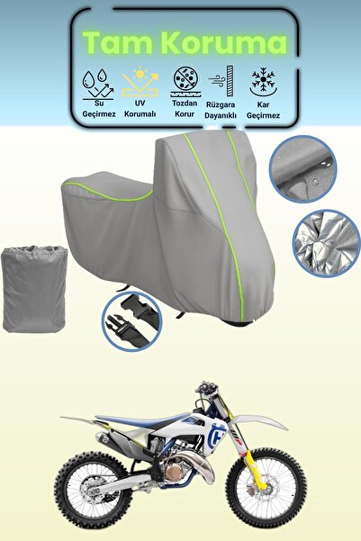 Dokaca Neo غطاء دراجة نارية رمادي نيون قماش مجدّل متوافق مع هوسكفارنا TC 50، ...