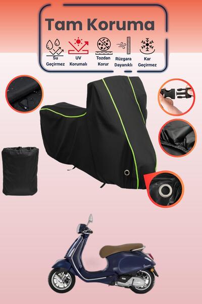 Dokaca Neo غطاء دراجة نارية متوافق مع Vespa Primavera قماش مجدّل باللون الأسو...