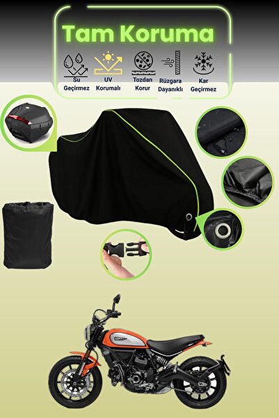 Dokaca Neo حقيبة خلفية وقفل أسود نيون قماش مجدّل متوافقة مع دراجة دوكاتي سكرا...