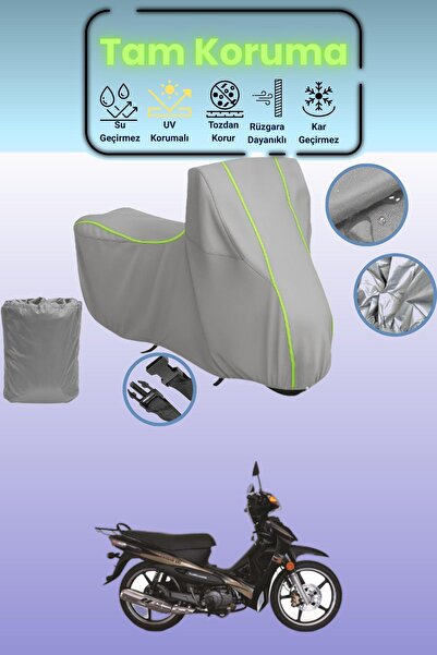 Dokaca Neo غطاء دراجة نارية رمادي نيون قماش مجدّل RKS متوافق مع جاكوار 100، غ...