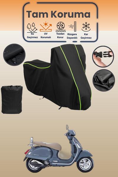 Dokaca Neo غطاء محرك أسود نيون قماش مجدّل Vespa GTS 150 ABS متوافق، غطاء واقي...