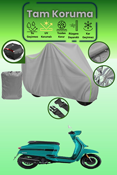 Dokaca Neo حقيبة خلفية رمادية نيون قماش مجدّل متوافقة مع لامبريتا V125، غطاء ...