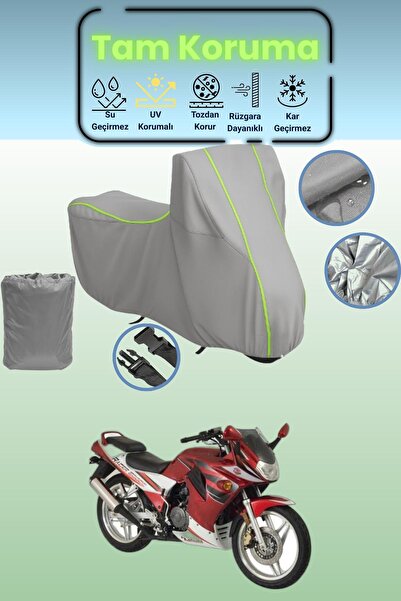 Dokaca Neo غطاء دراجة نارية رمادي نيون قماش مجدّل كانوني ريسر 200 متوافق، غطا...