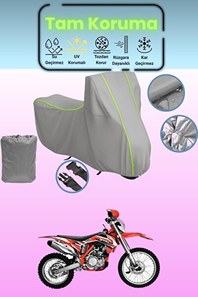 Dokaca Neo غطاء دراجة نارية رمادي نيون قماش مجدّل يوكي ديرتي باوز متوافق مع ا...