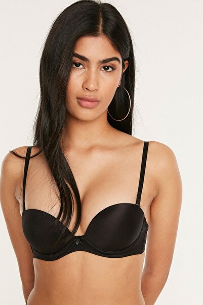 Kompedan Kadın B Kap Çift Destekli Basic Sütyen | Siyah 7040