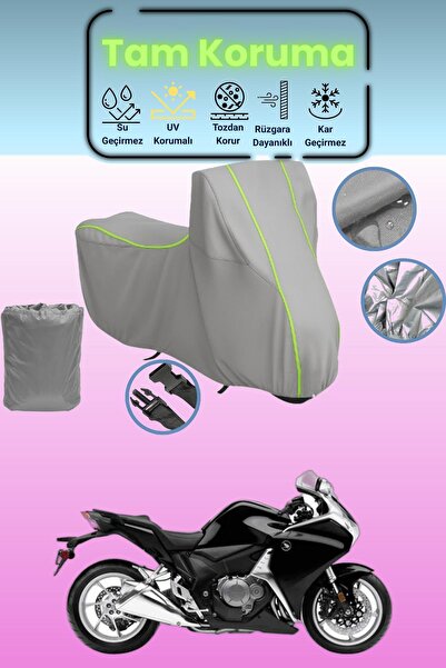 Dokaca Neo Gray Neon Corded Fabric Honda Vfr 1200 F Compatible Motorcycle Tar...
