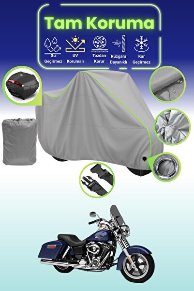 Dokaca Neo حقيبة خلفية رمادية نيون قماش مجدّل متوافقة مع حقيبة هارلي ديفيدسون...