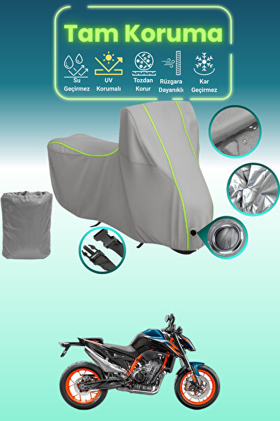 Dokaca Neo غطاء محرك متوافق مع KTM 890 Duke R باللون الرمادي النيون قماش مجدّ...