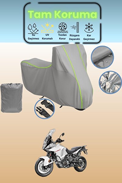 Dokaca Neo غطاء دراجة نارية رمادي نيون قماش مجدّل KTM 1290 Super Adventure T ...
