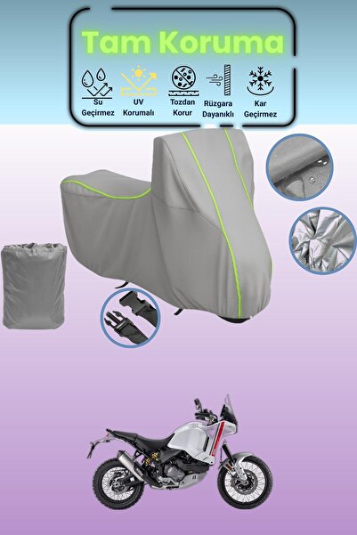 Dokaca Neo غطاء دراجة نارية رمادي نيون قماش مجدّل متوافق مع دوكاتي ديزرت إكس،...