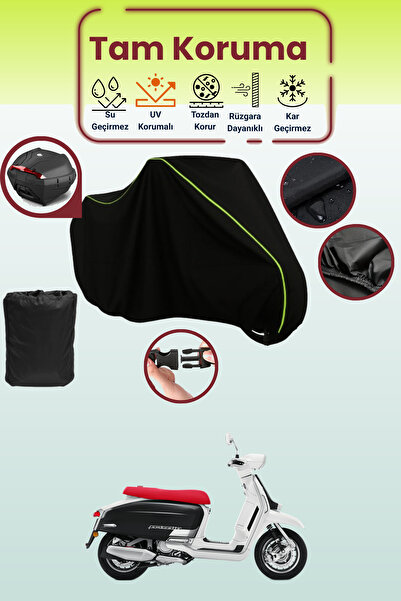 Dokaca Neo حقيبة خلفية باللون الأسود النيون قماش مجدّل متوافقة مع لامبريتا G3...