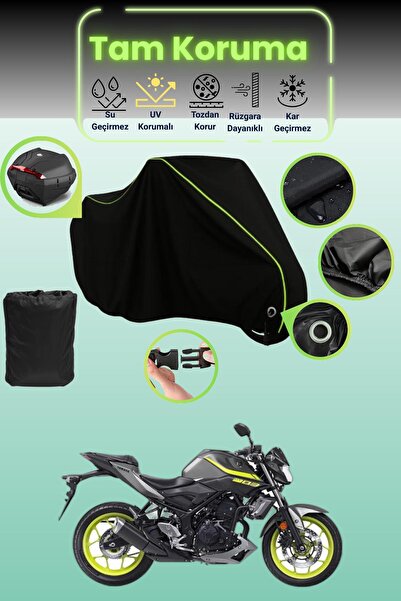 Dokaca Neo غطاء دراجة نارية متوافق مع Yamaha MT-03 من Black Neon قماش مجدّل، ...