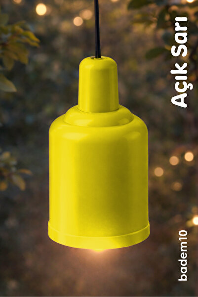 Badem10 Bahçe ve Dekoratif Amaçlı E-27 Standart Duy Uyumlu Açık Sarı Renkli A...