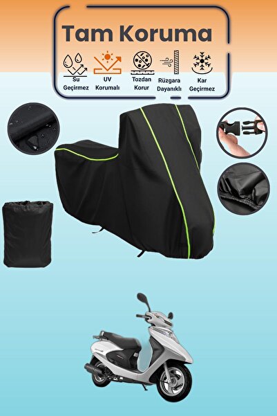 Dokaca Neo Black Neon Corded Fabric Honda Spacy 110 Alpha Compatible Motorcyc...