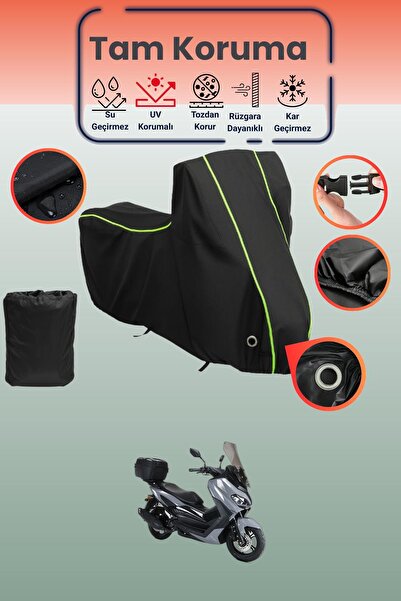 Dokaca Neo غطاء دراجة نارية متوافق مع Kuba Novax قماش مجدّل باللون الأسود الن...