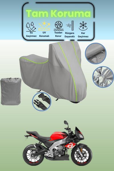 Dokaca Neo غطاء دراجة نارية رمادي نيون قماش مجدّل أبريليا تونو 660 متوافق، غط...