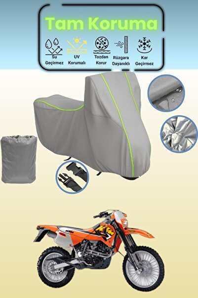 Dokaca Neo غطاء دراجة نارية رمادي نيون قماش مجدّل KTM 620 SC متوافق، غطاء واق...
