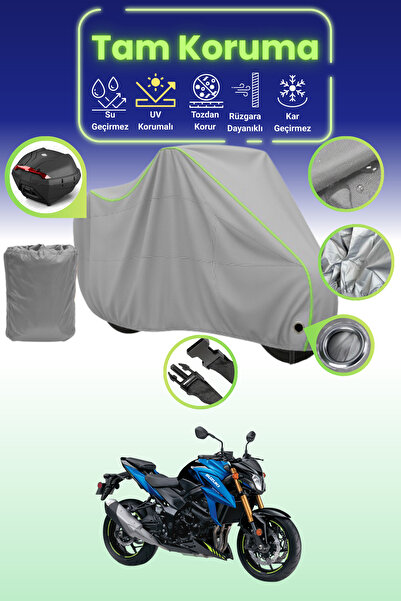 Dokaca Neo قفل رمادي نيون قماش مجدّل وحقيبة خلفية متوافقة مع سوزوكي GSX-S 750...