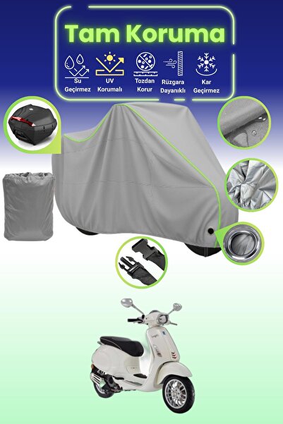 Dokaca Neo حقيبة خلفية وقفل باللون الرمادي النيون قماش مجدّل متوافقة مع Vespa...