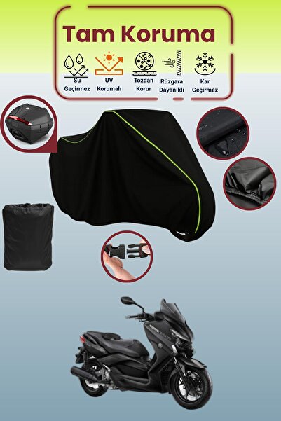 Dokaca Neo Black Neon Corded Fabric Tail Bag Compatible Yamaha X-Max 250 Momo...