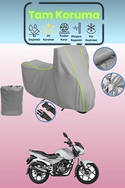 Dokaca Neo غطاء دراجة نارية رمادي نيون قماش مجدّل متوافق مع باجاج ديسكفر 125 ...