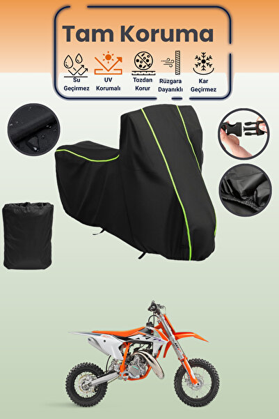 Dokaca Neo غطاء محرك متوافق مع KTM 50 SX باللون الأسود النيون قماش مجدّل، غطا...