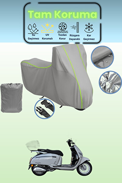 Dokaca Neo غطاء دراجة نارية رمادي نيون قماش مجدّل يوكي ريزوتو 125 متوافق، غطا...