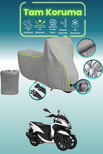 Dokaca Neo غطاء حماية رمادي نيون قماش مجدّل متوافق مع ياماها تريسيتي 125، غطا...