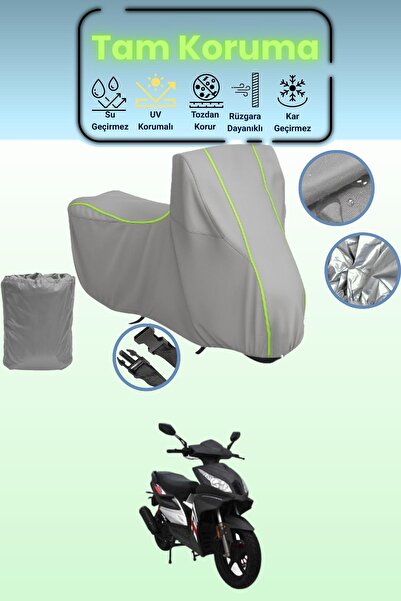 Dokaca Neo غطاء دراجة نارية رمادي نيون قماش مجدّل مونديال 125 أردور متوافق، غ...