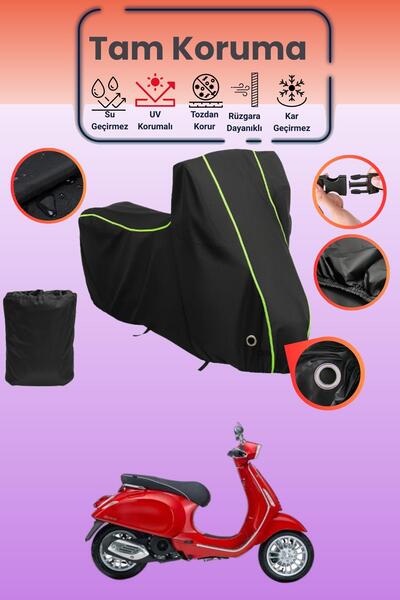 Dokaca Neo غطاء دراجة نارية متوافق مع Piaggio Vespa 150، غطاء واقي أسود نيون ...