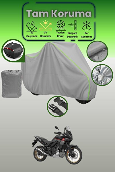 Dokaca Neo حقيبة خلفية رمادية نيون قماش مجدّل متوافقة مع هوندا XL 750 ترانسال...