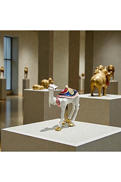 Kuzey Tacı Special Design Luxury Metal Jewelry Box with Camel Figure – Handcr...