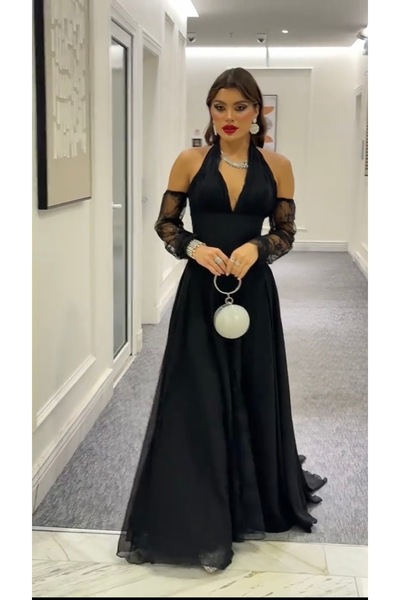 Princess costumes Elegant black evening dress