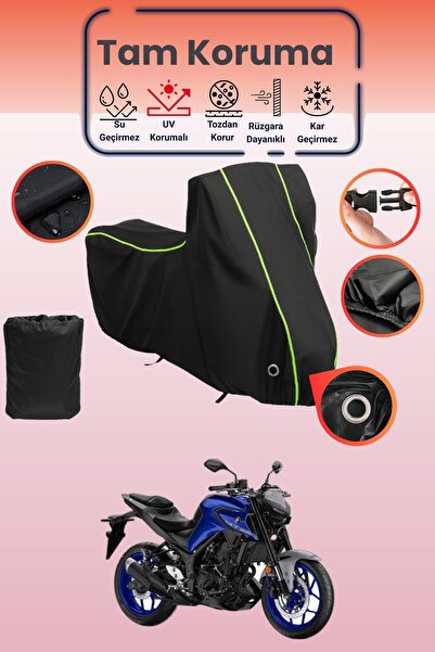 Dokaca Neo غطاء دراجة نارية متوافق مع Yamaha MT-25 ABS باللون الأسود النيون ق...