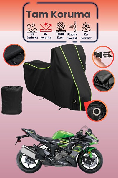 Dokaca Neo غطاء دراجة نارية متوافق مع كاواساكي نينجا ZX-6R من نوع Black Neon ...