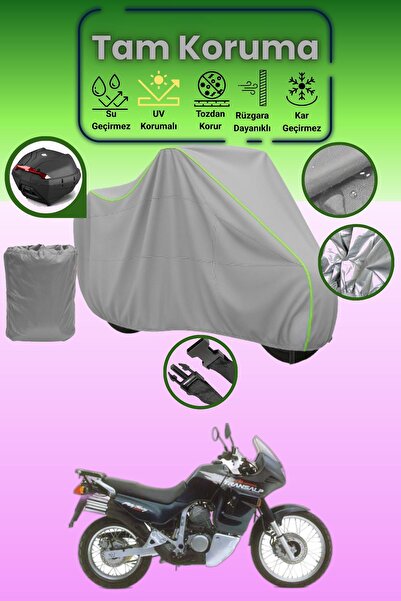 Dokaca Neo حقيبة خلفية رمادية نيون قماش مجدّل متوافقة مع هوندا XL 600 ترانسال...