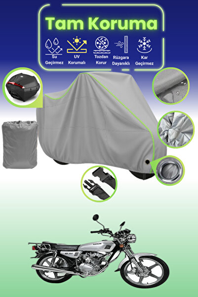 Dokaca Neo غطاء دراجة نارية رمادي نيون قماش مجدّل متوافق مع كانوني BS 125، غط...