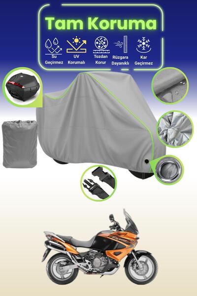 Dokaca Neo Gray Neon Corded Fabric Lock and Tail Bag Compatible Honda XL 1000...