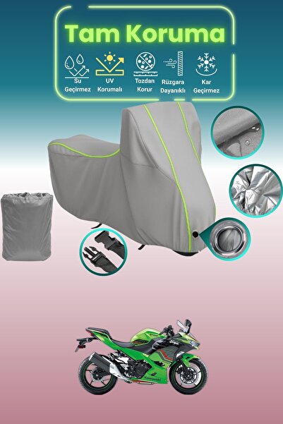 Dokaca Neo غطاء محرك متوافق مع كاواساكي نينجا قماش مجدّل باللون الرمادي النيو...