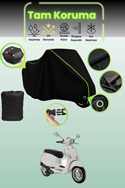 Dokaca Neo حقيبة خلفية وقفل أسود نيون قماش مجدّل متوافقة مع Vespa Sprint S 50...