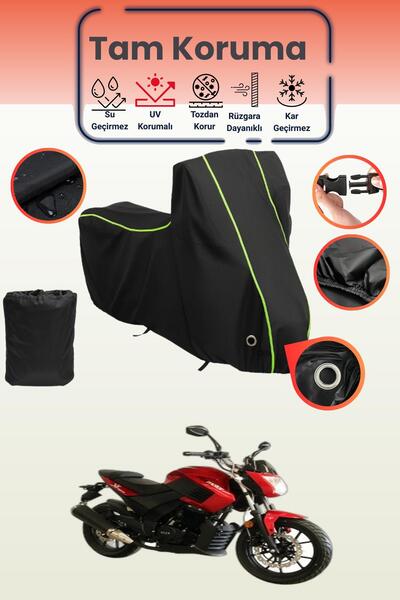 Dokaca Neo غطاء دراجة نارية أسود نيون قماش مجدّل متوافق مع ماركة آسيا ماجور 2...
